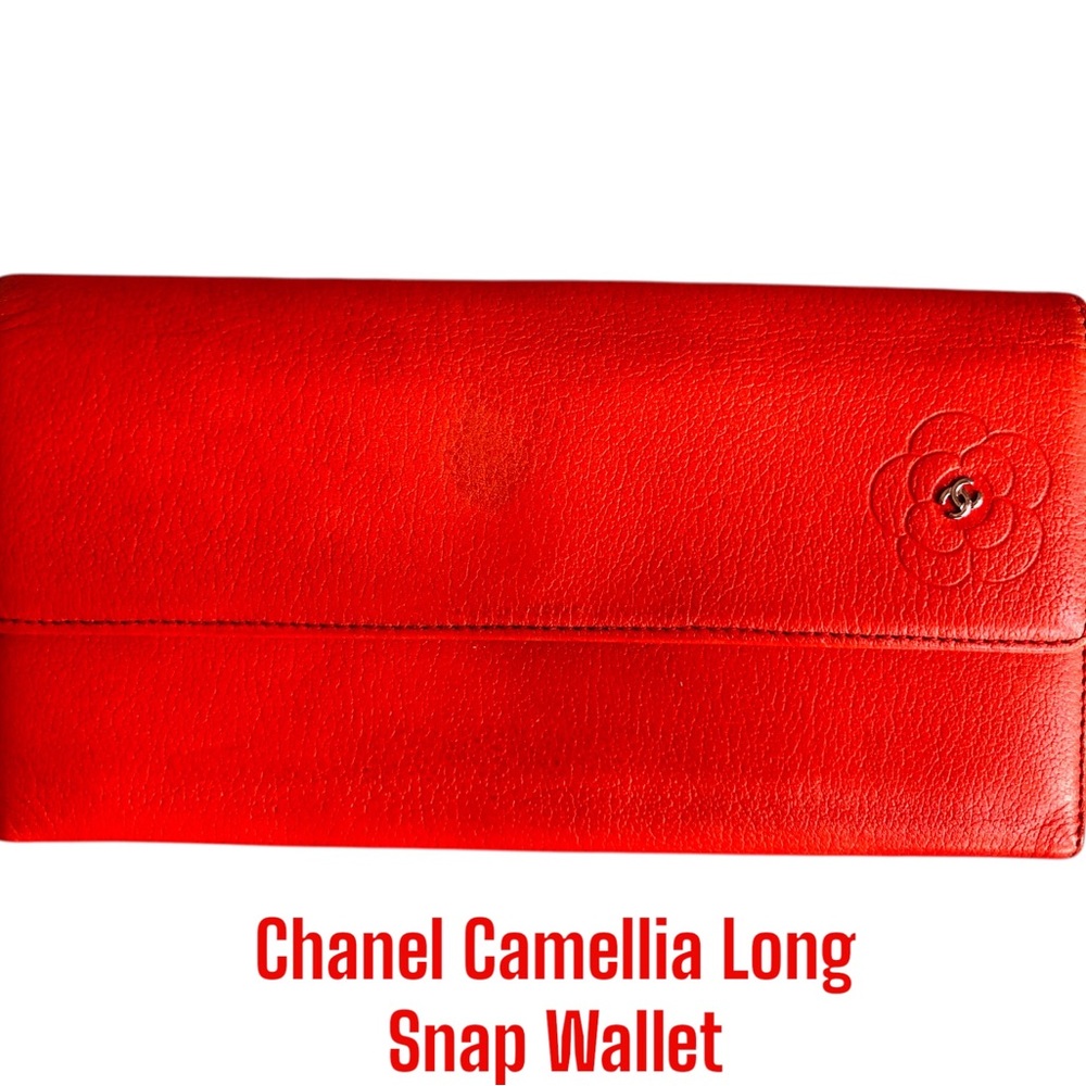 🌺Chanel Camellia Long Snap Wallet + Free Necklace🌺